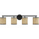 Jaylar 4 Light 34 inch Matte Black Vanity Light Wall Light