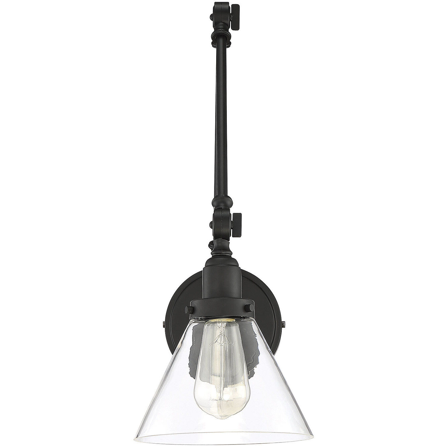 Drake 34.5 inch 60.00 watt Matte Black Adjustable Wall Sconce Wall Light, Essentials