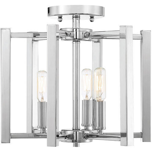 Benson 3 Light 13 inch Polished Nickel Semi-Flush Ceiling Light, Essentials
