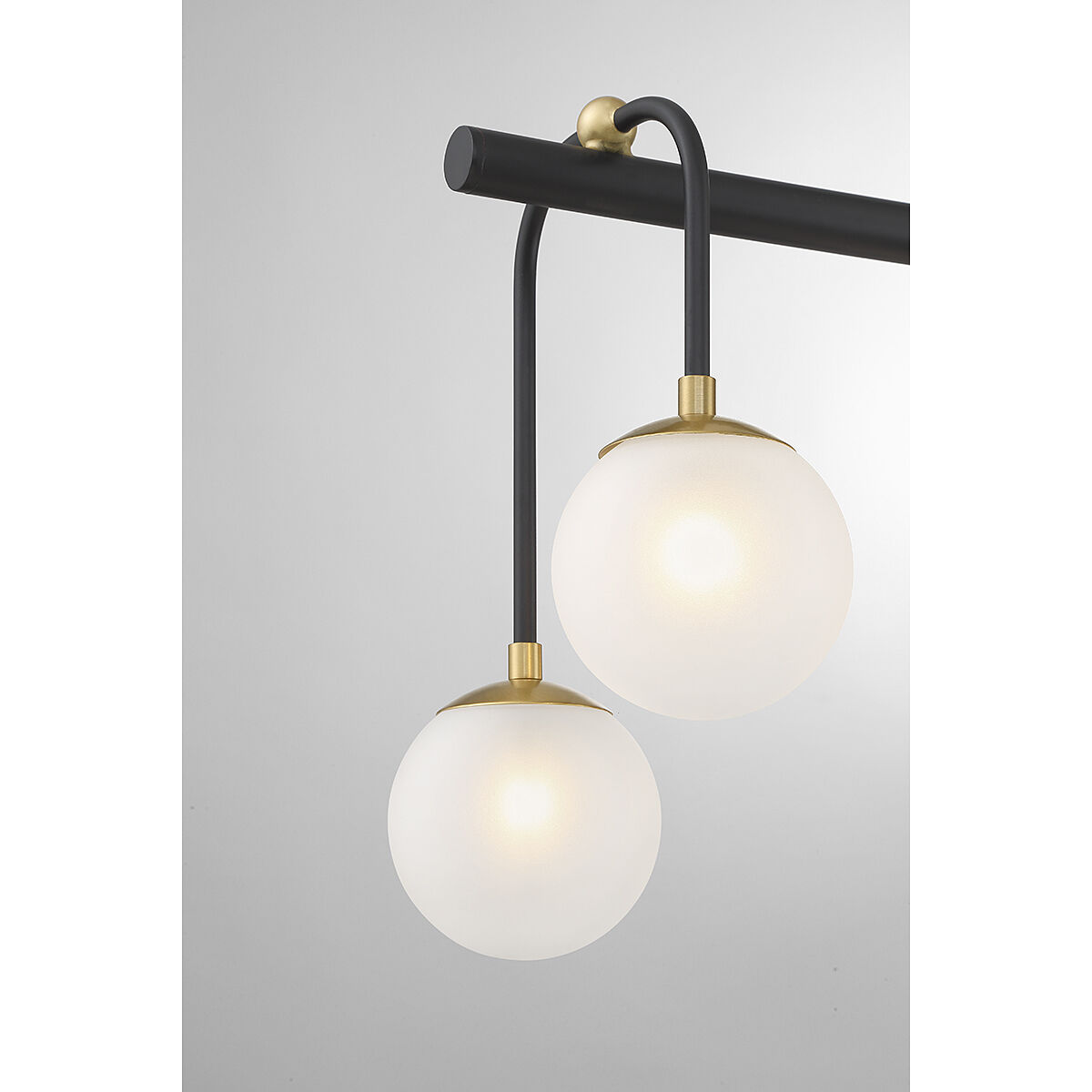 Couplet 8 Light 38 inch Black with Warm Brass Accents Linear Chandelier Ceiling Light