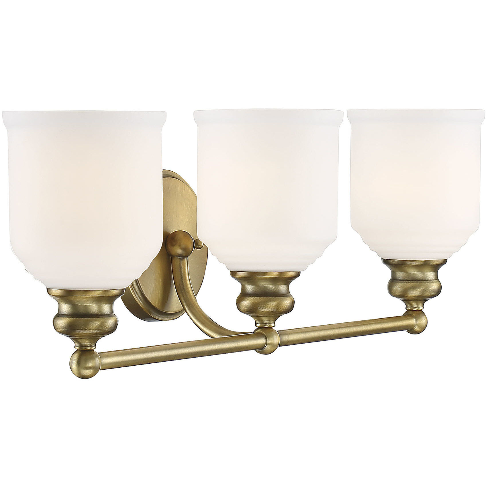 Melrose 3 Light 24 inch Warm Brass Bathroom Vanity Light Wall Light, Essentials