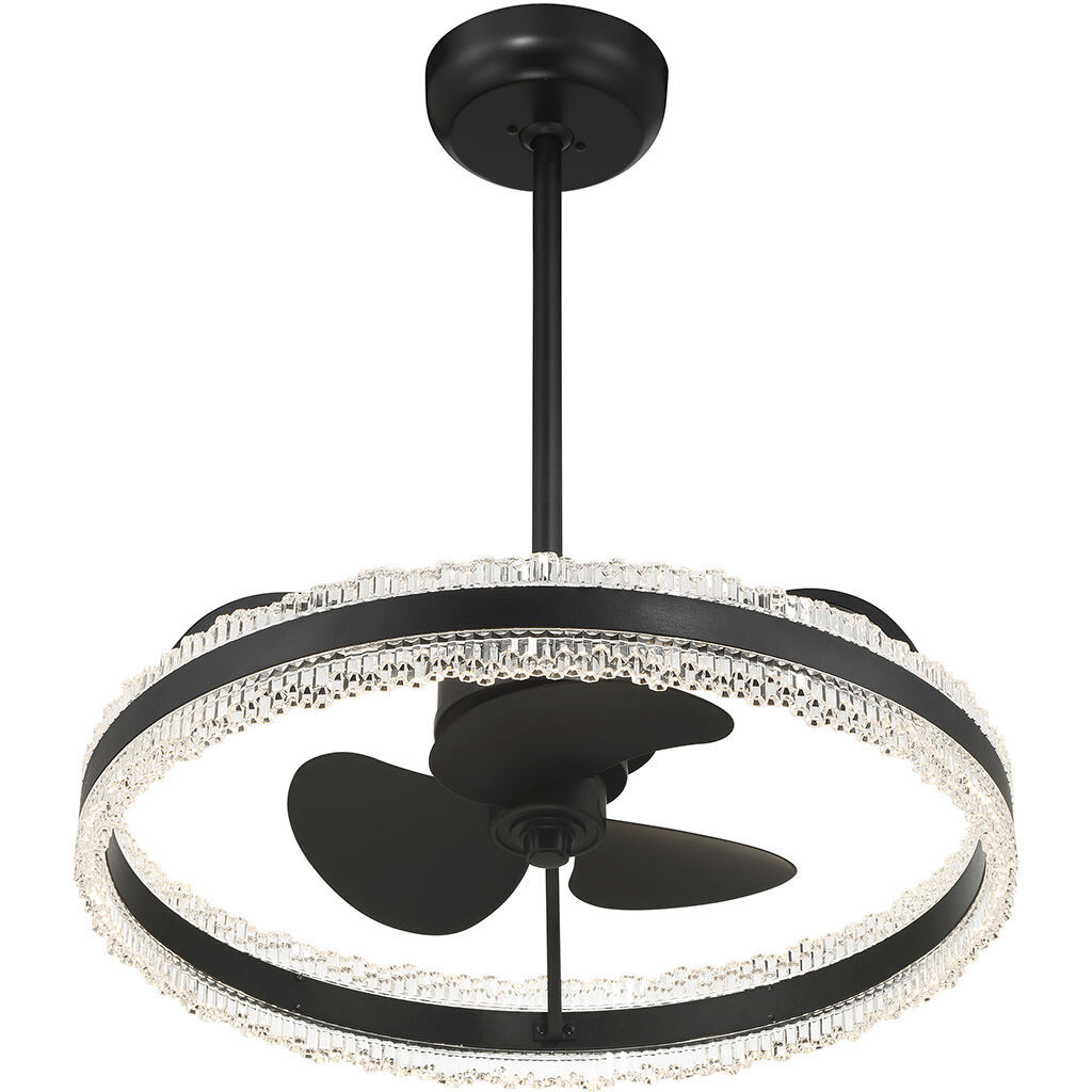 Corona 14 inch Matte Black with Black Blades Fan D'Lier