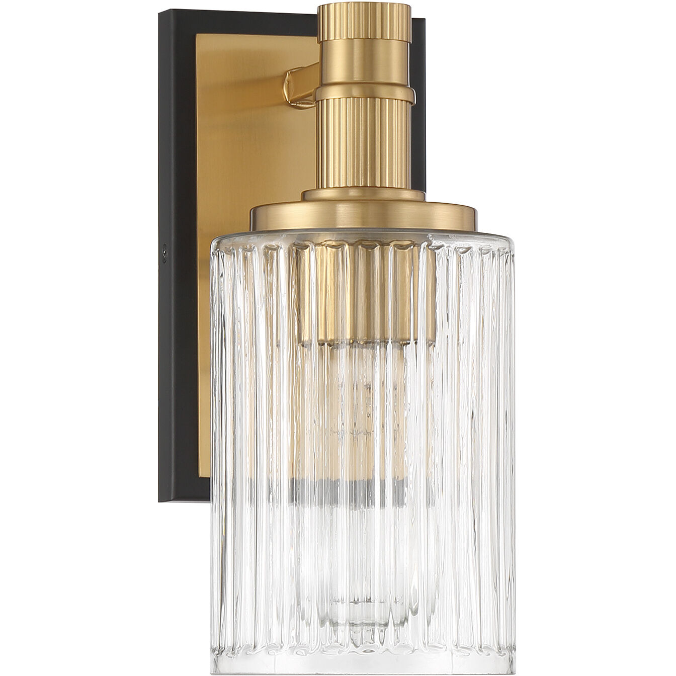 Concord 1 Light 4.5 inch Black with Warm Brass Accents Bathroom Vanity Light Wall Light