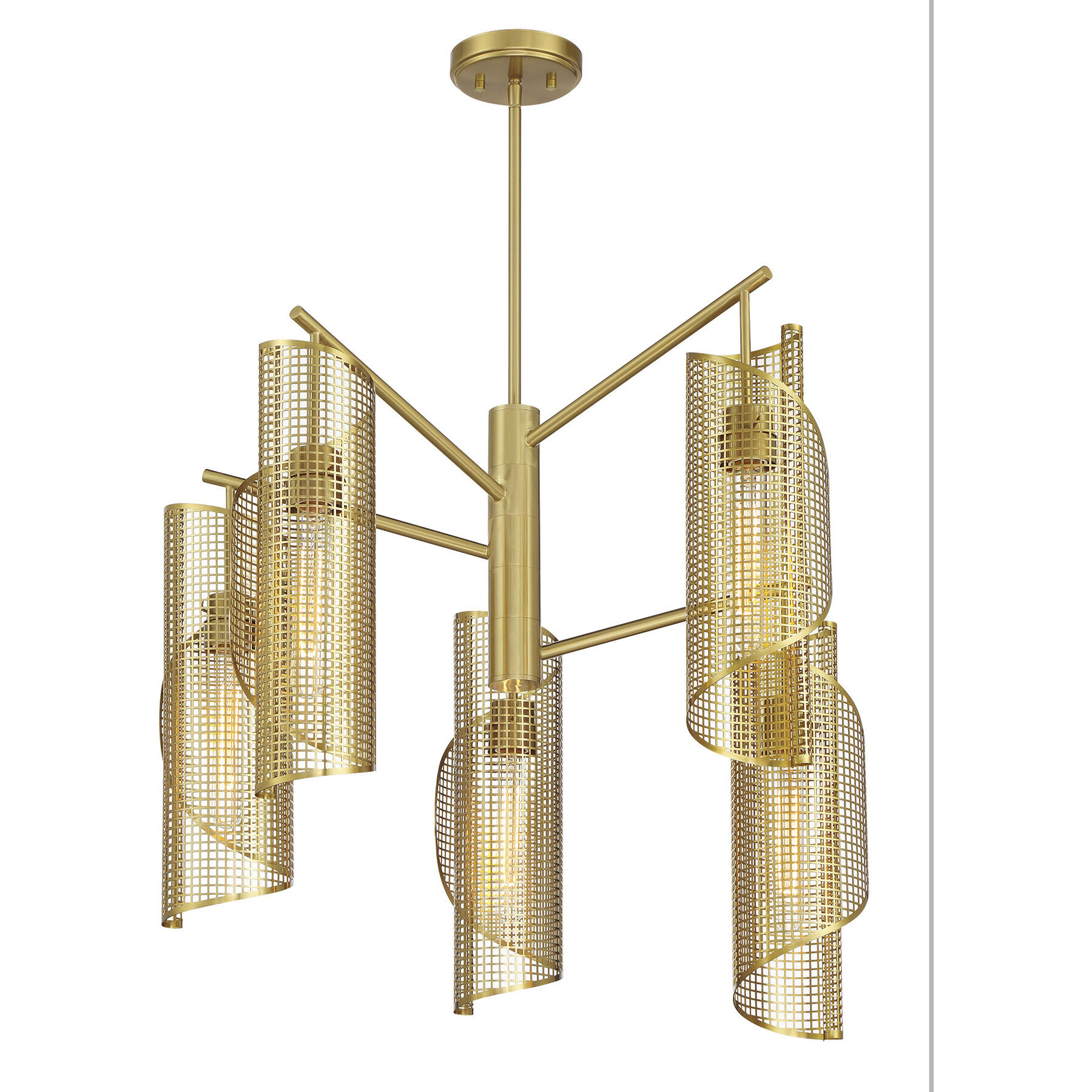 Hillbourne 5 Light 28 inch Warm Brass Chandelier Ceiling Light