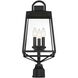 Inglewood 3 Light 22.25 inch Black Outdoor Post Lantern