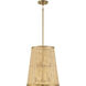 Astoria 6 Light 16 inch Natural with Burnished Brass Pendant Ceiling Light