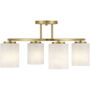 Herron 4 Light 24 inch Warm Brass Semi-Flush Ceiling Light