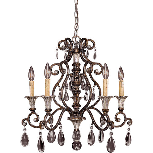 St. Laurence 5 Light 24 inch New Tortoise Shell / Silver Chandelier Ceiling Light
