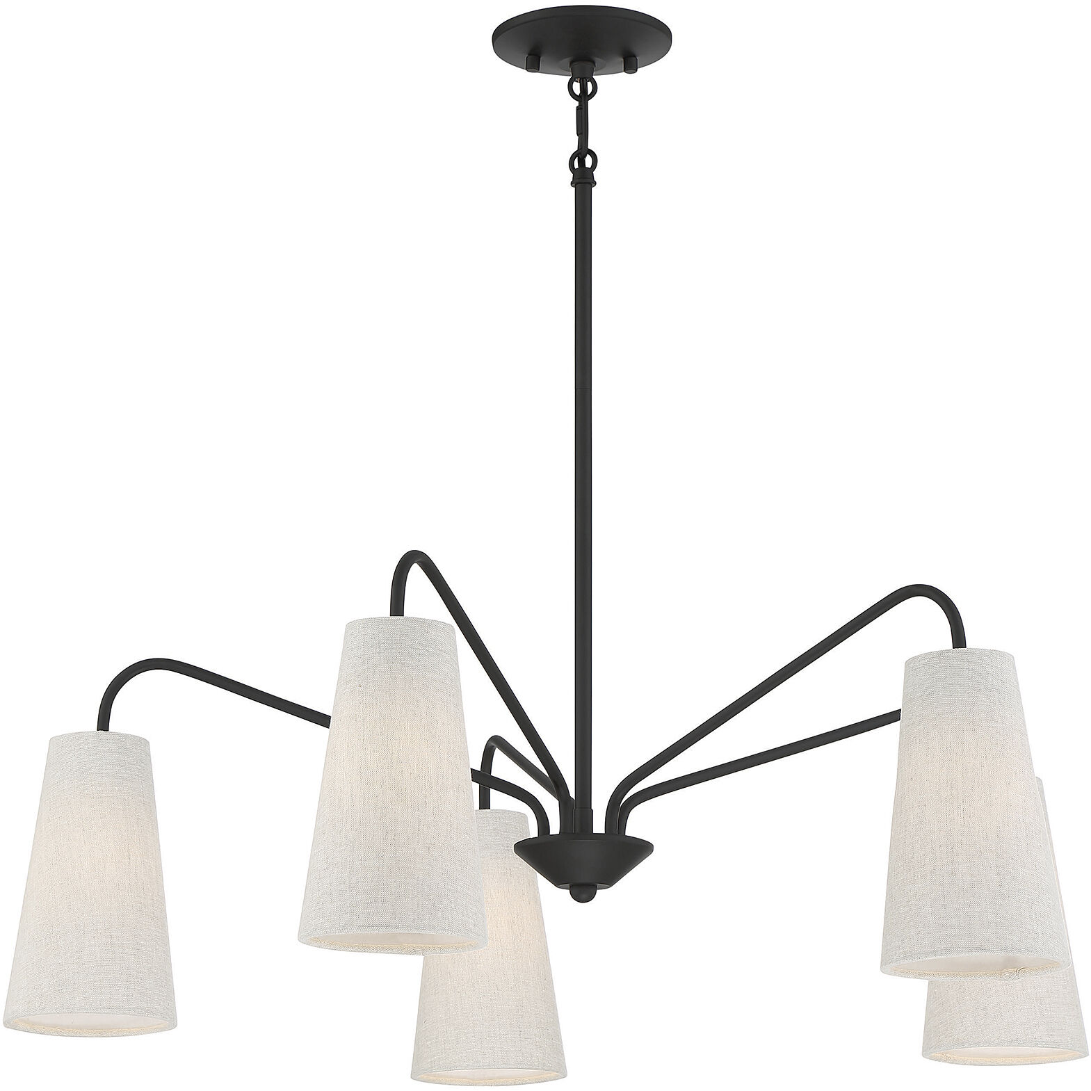Edgewood 5 Light 32 inch Matte Black Chandelier Ceiling Light, Essentials