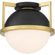 Carlysle 1 Light 15 inch Black with Warm Brass Accents Flush Mount Ceiling Light