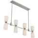 Baldwin 8 Light 44 inch Satin Nickel Linear Chandelier Ceiling Light, Essentials