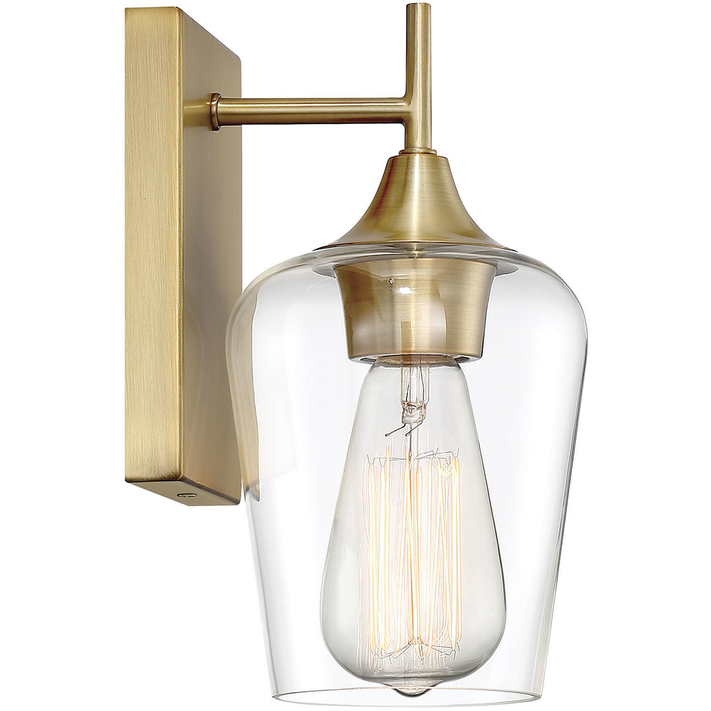 Octave 1 Light 5 inch Warm Brass Wall Sconce Wall Light, Essentials