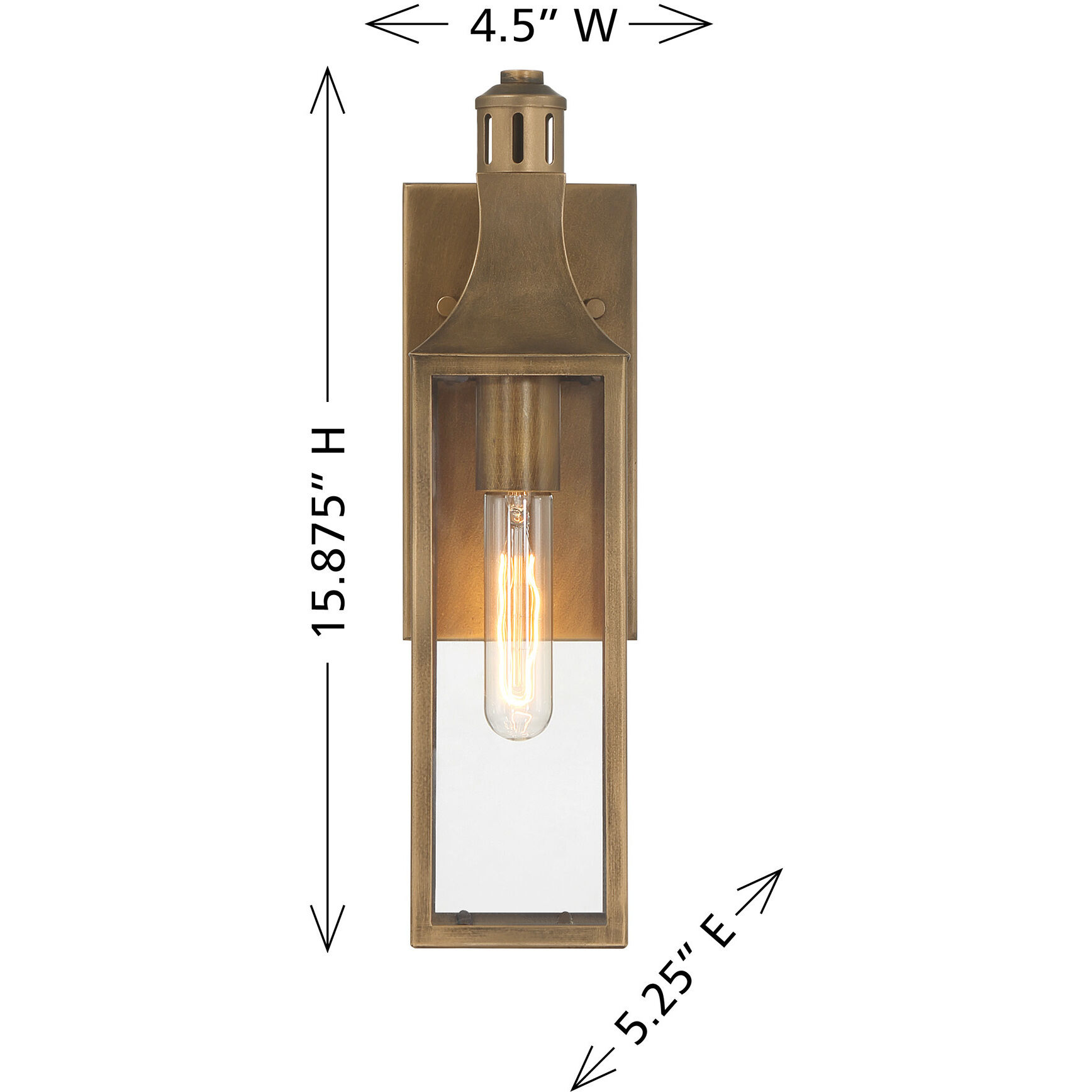Lancaster 1 Light 15.88 inch Atlas Bronze Outdoor Wall Lantern