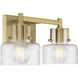 Dover 2 Light 17 inch Warm Brass Bathroom Vanity Light Wall Light