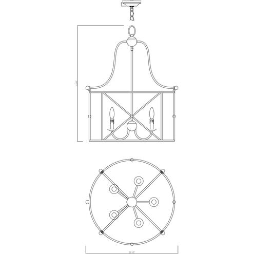 Seneca 5 Light 25.5 inch English Bronze Pendant Ceiling Light