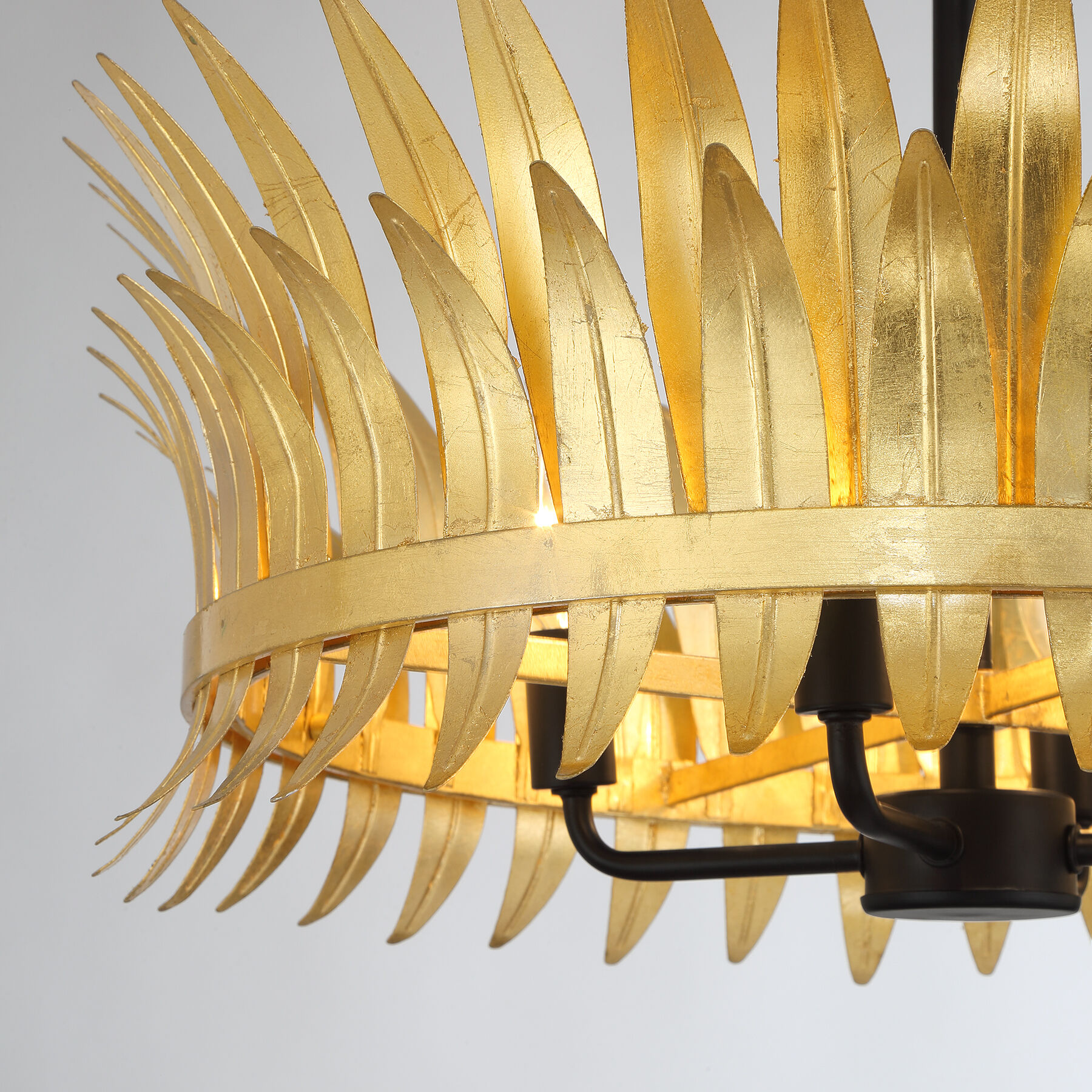 Ensley 4 Light 20 inch Matte Black with True Gold Semi-Flush Ceiling Light