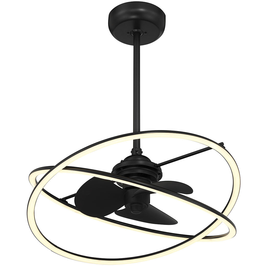 Dorado 14 inch Matte Black with Black Blades Fan D'Lier