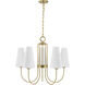 Wilkes 5 Light 30 inch Warm Brass Chandelier Ceiling Light