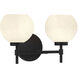 Hannah 2 Light 16 inch Matte Black Bathroom Vanity Light Wall Light, Lighting One