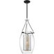 Dunbar 1 Light 12 inch Matte Black with Polished Chrome Accents Pendant Ceiling Light, Essentials