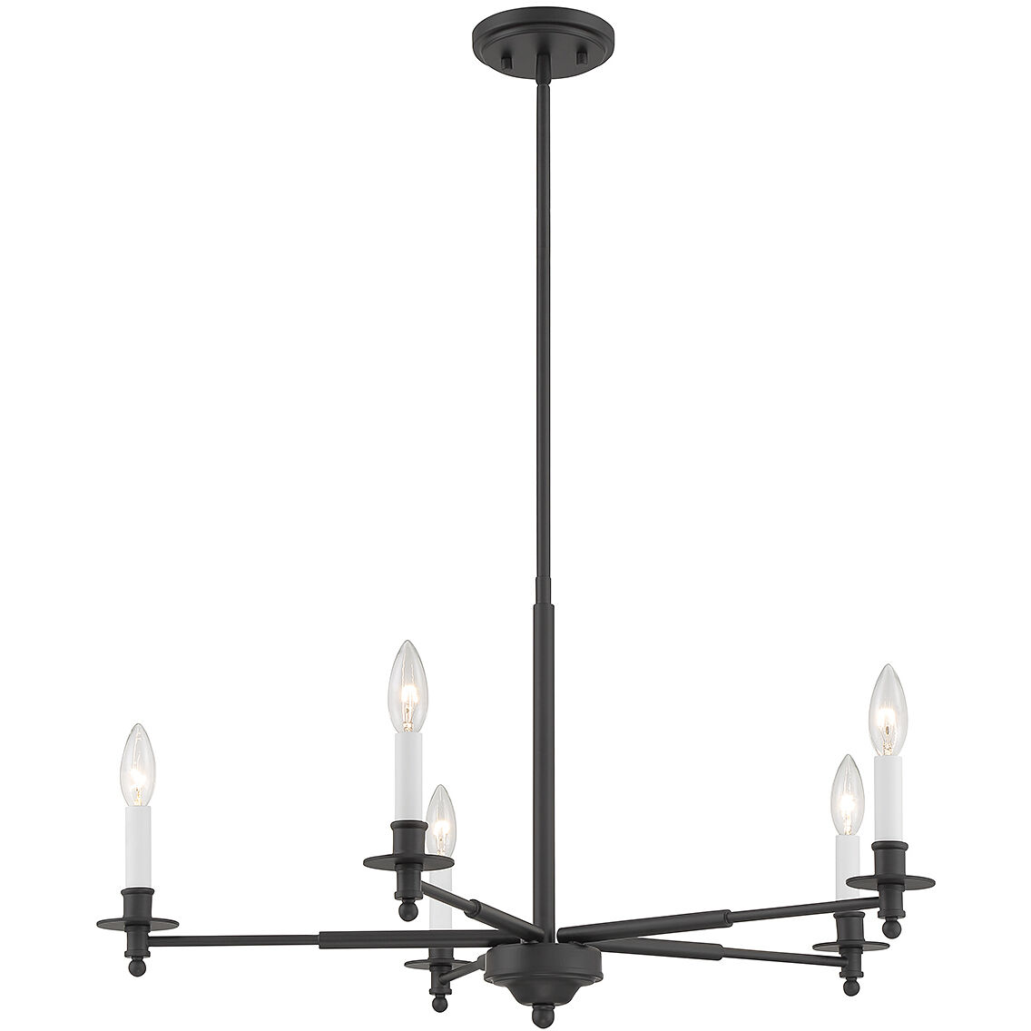 Jasmine 5 Light 30 inch Matte Black Chandelier Ceiling Light, Essentials