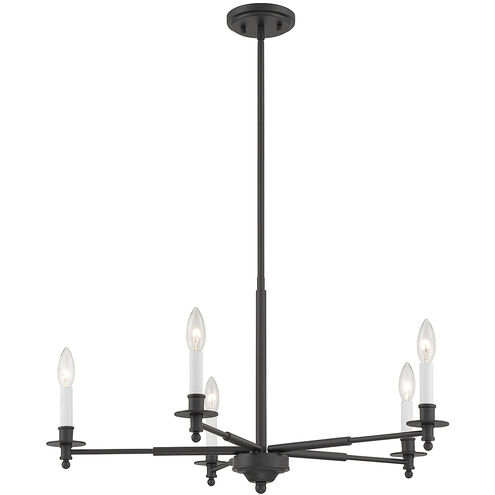 Jasmine 5 Light 30 inch Matte Black Chandelier Ceiling Light, Essentials