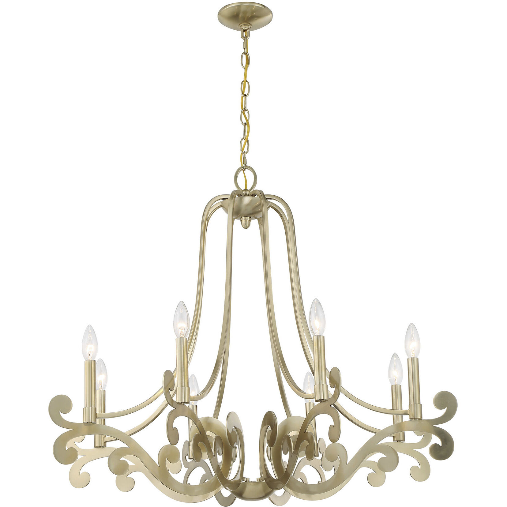 Lombard 8 Light 34 inch Noble Brass Chandelier Ceiling Light