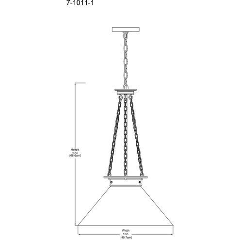 Myers 1 Light 18 inch Polished Nickel Pendant Ceiling Light