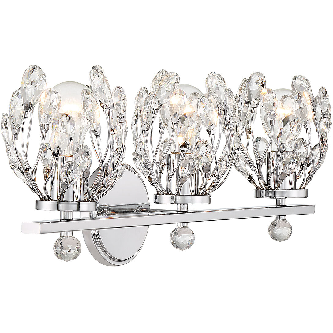 Moreno 3 Light 23.5 inch Polished Chrome Bathroom Vanity Light Wall Light