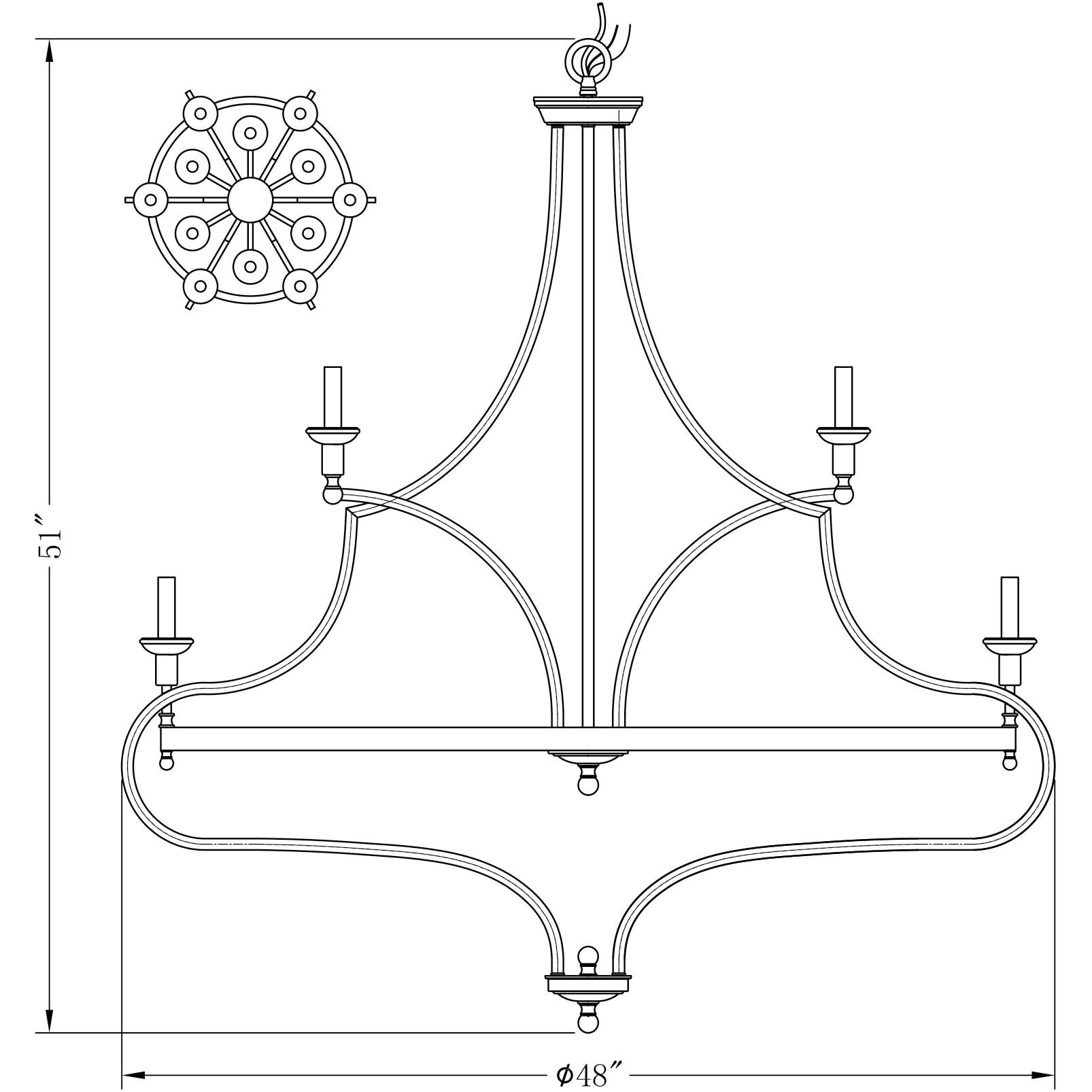 Shields 12 Light 48 inch English Bronze Chandelier Ceiling Light