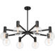 Wright 8 Light 40 inch Matte Black Chandelier Ceiling Light