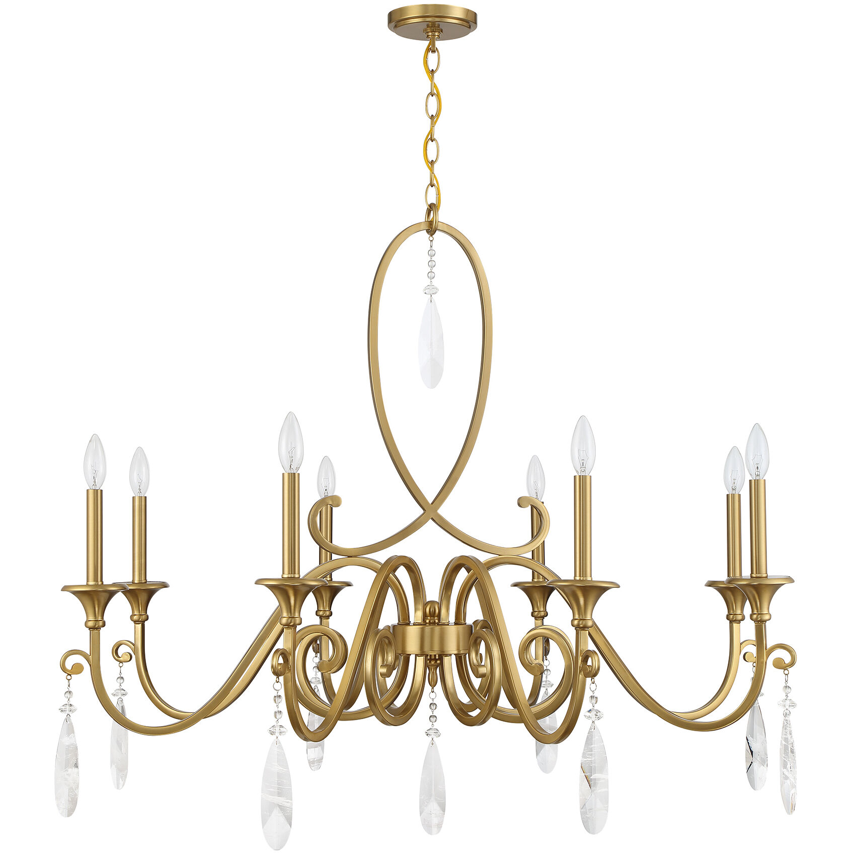 Fairchild 8 Light 42 inch Warm Brass Chandelier Ceiling Light