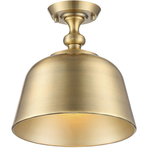 Berg 1 Light 12 inch Warm Brass Semi-Flush Ceiling Light, Essentials