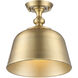Berg 1 Light 12 inch Warm Brass Semi-Flush Ceiling Light, Essentials