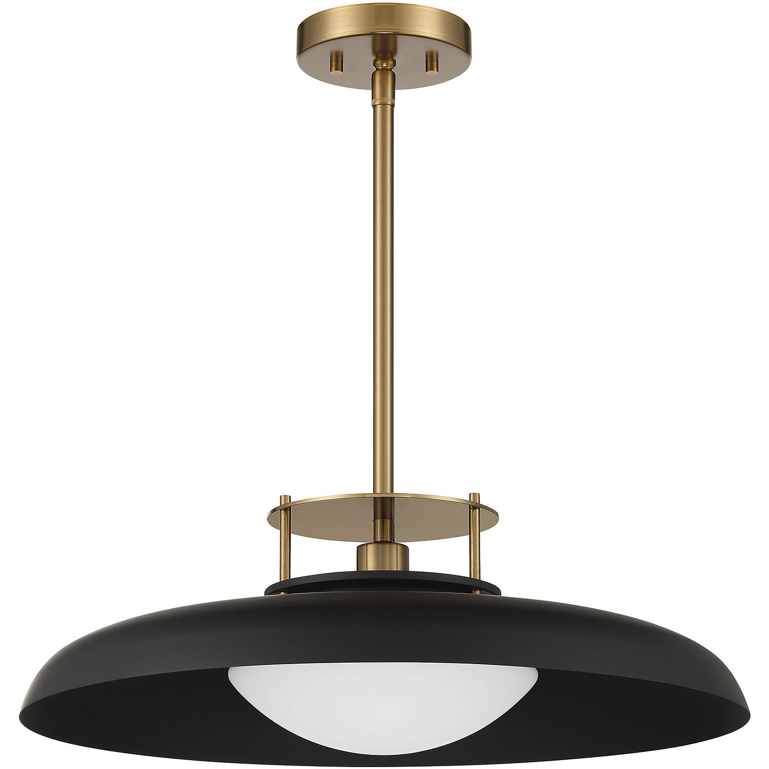 Gavin 1 Light 20 inch Black with Warm Brass Accents Pendant Ceiling Light