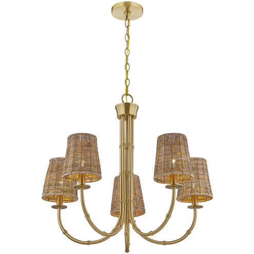Ashbury 5 Light 27.5 inch Warm Brass Chandelier Ceiling Light