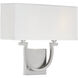 Rhodes 2 Light 14 inch Satin Nickel ADA Wall Sconce Wall Light, Essentials