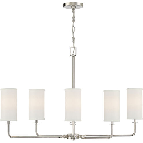 Powell 6 Light 35 inch Polished Nickel Linear Chandelier Ceiling Light, Essentials