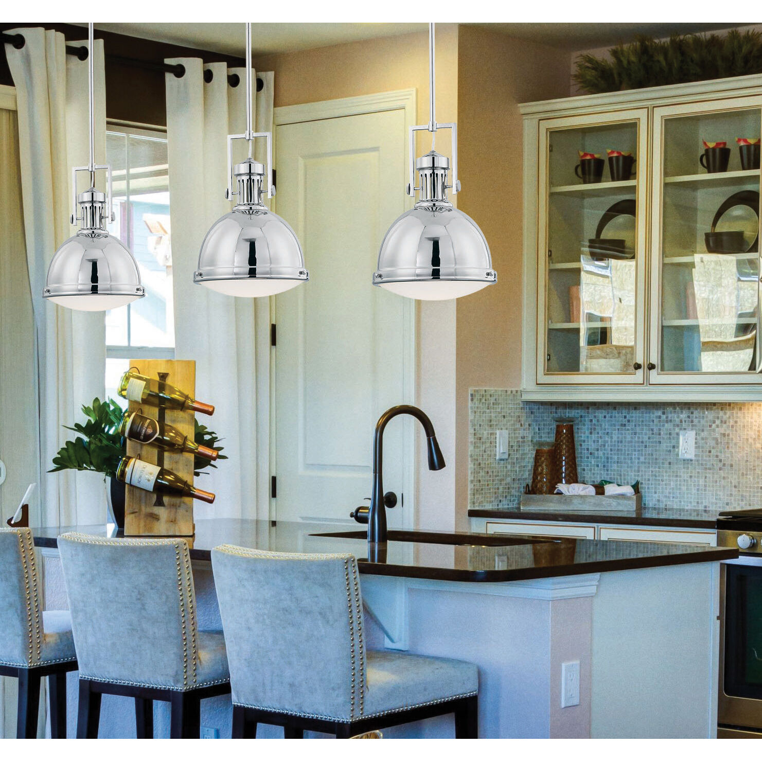 Chival 1 Light 11 inch Polished Nickel Pendant Ceiling Light, Essentials