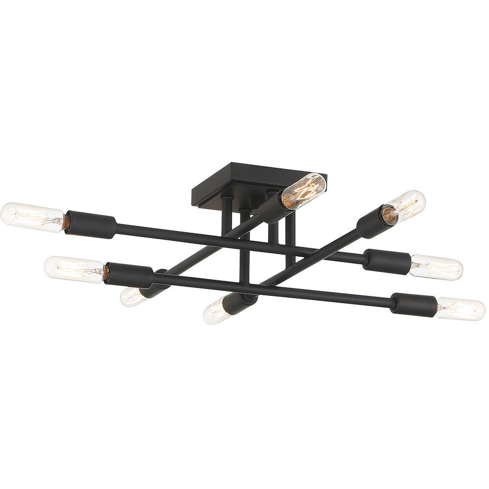 Lyrique 8 Light 19.5 inch Matte Black Semi-Flush Ceiling Light