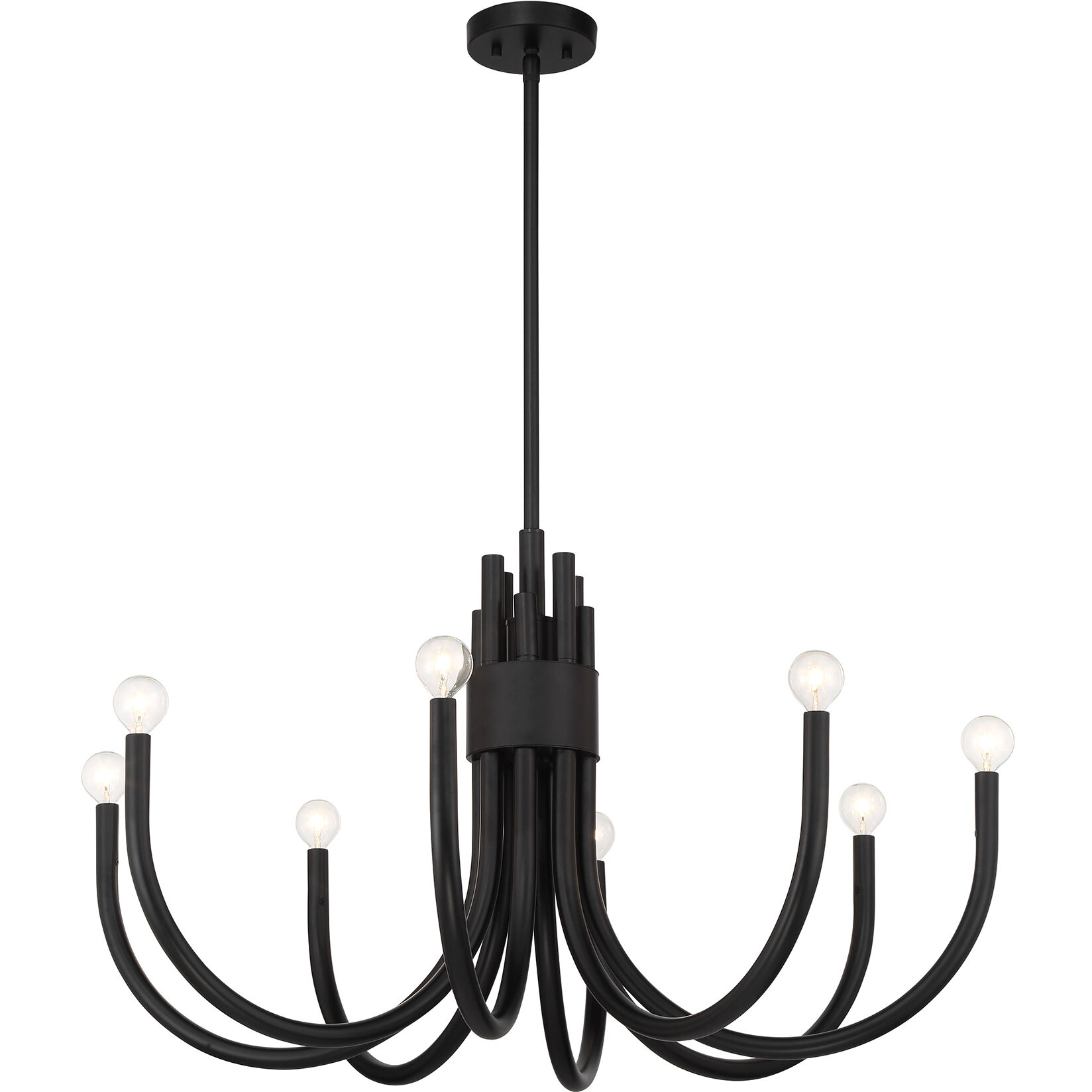 Sorrento 8 Light 34 inch Matte Black Chandelier Ceiling Light, Essentials