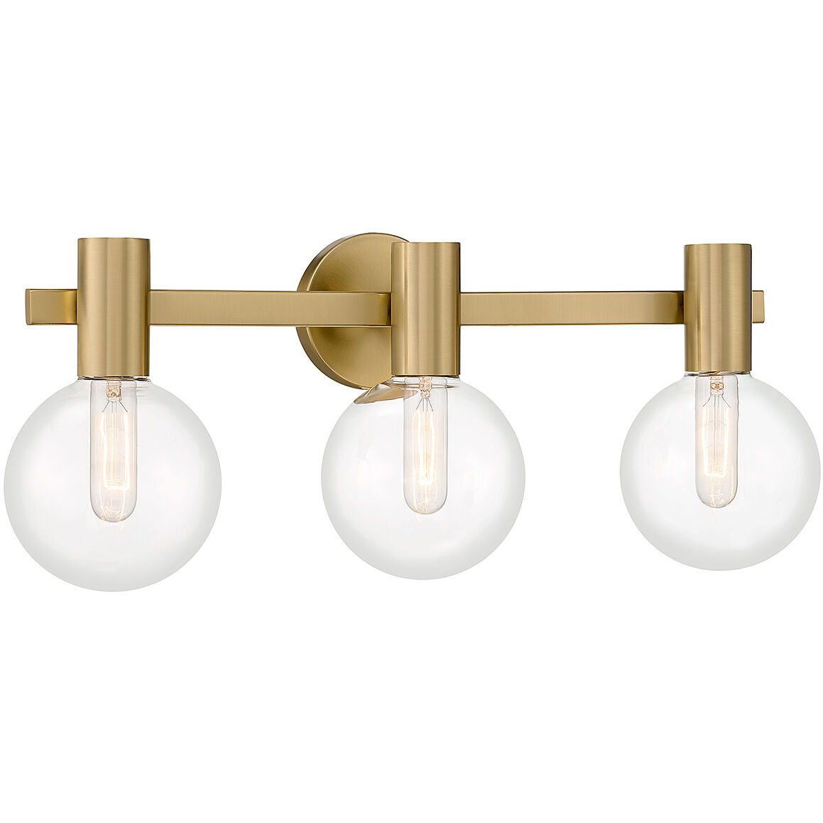 Wright 3 Light 25 inch Warm Brass Bathroom Vanity Light Wall Light