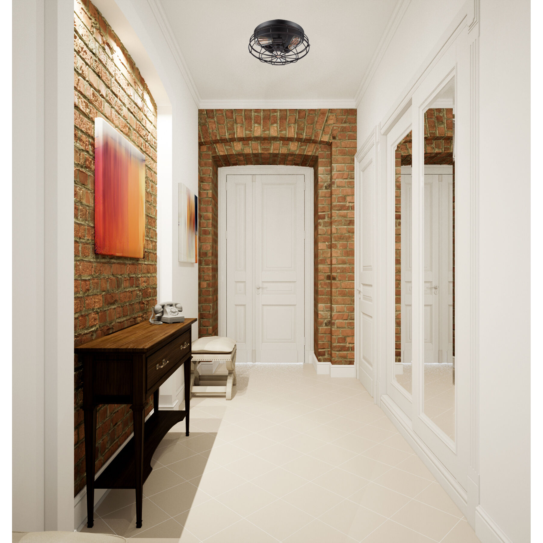 Scout 3 Light 15 inch English Bronze Flush Mount Ceiling Light