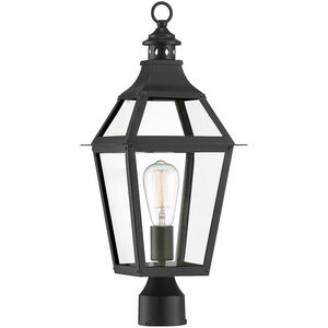 Jackson 1 Light 23 inch Black with Gold Highlights Outdoor Post Lantern