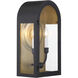 Grotto 2 Light 18.75 inch Matte Black with Vintage Gold Outdoor Wall Lantern