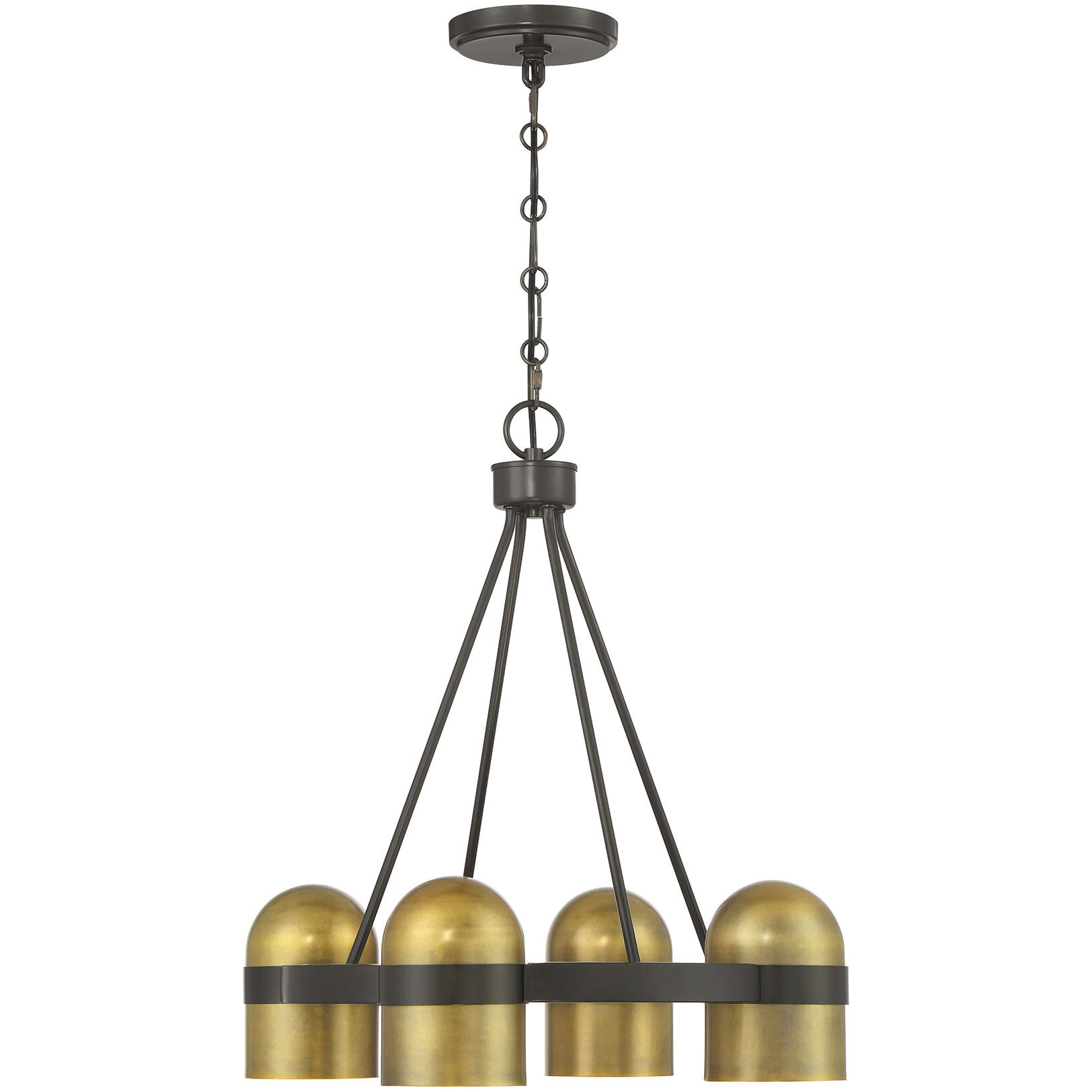 Andover 4 Light 20 inch Mediterranean Bronze and Riviera Brass Chandelier Ceiling Light