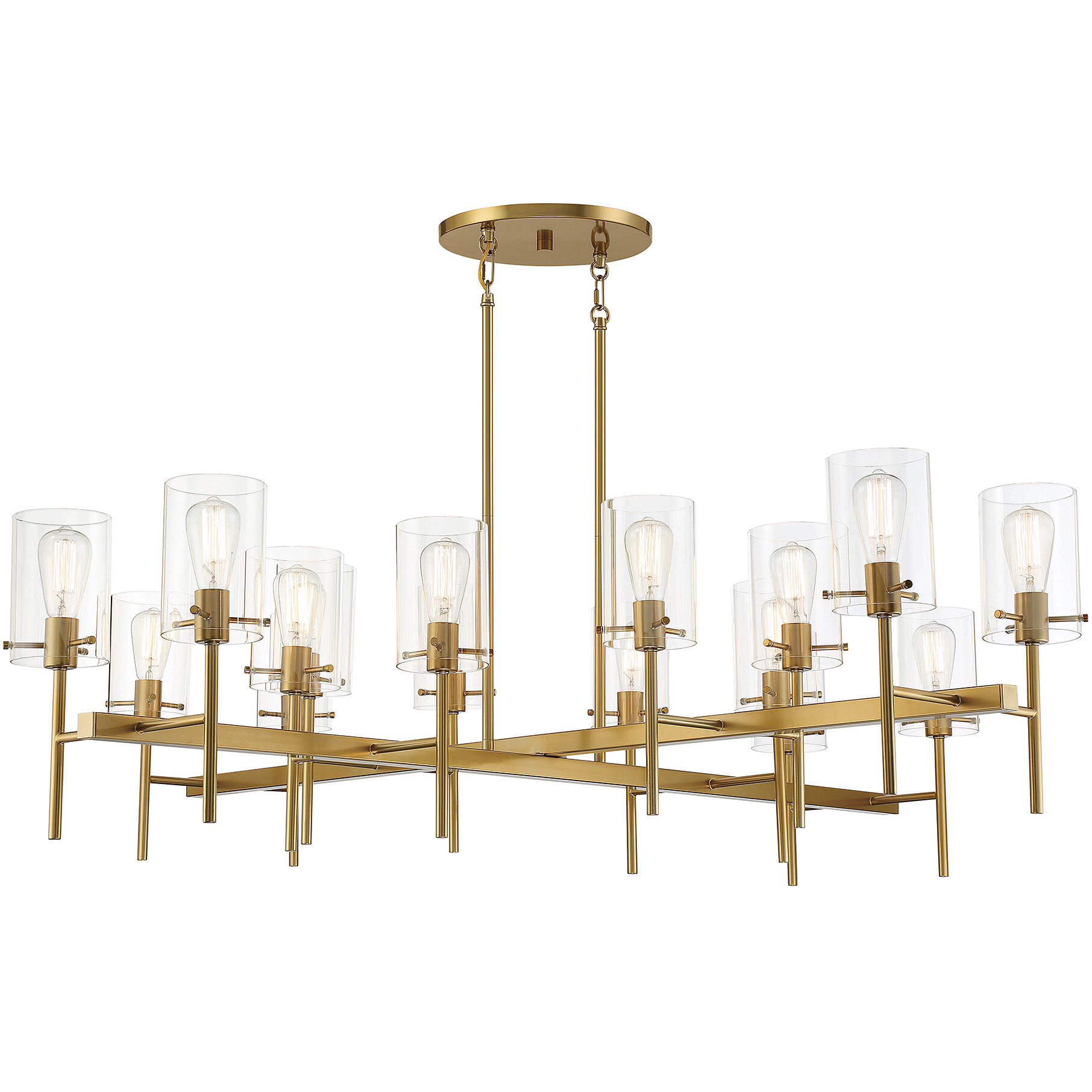 Vista 16 Light 60 inch Burnished Brass Chandelier Ceiling Light