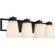 Russo 4 Light 32 inch Matte Black with Warm Brass Accents Bathroom Vanity Light Wall Light, Lighting One