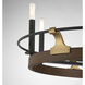 Icarus 6 Light 29 inch Burnished Brass with Walnut Chandelier Ceiling Light, Lighting One