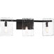 Genry 3 Light 25 inch Black Bathroom Vanity Light Wall Light